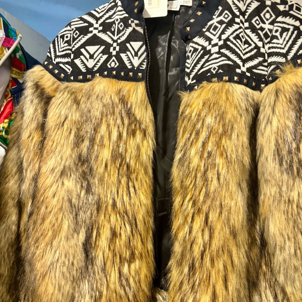 Chic Black and Brown Women's Teddy Jacket